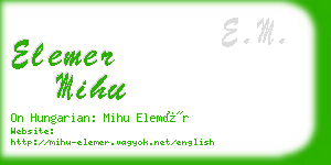 elemer mihu business card